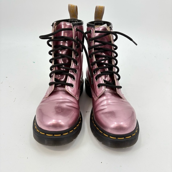 Dr Martens Metallic Pink Lace Up Combat Boots 25279 Size 6 - Picture 5 of 9